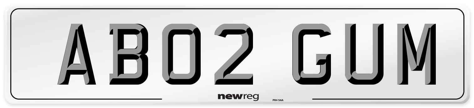 AB02 GUM Number Plate from New Reg